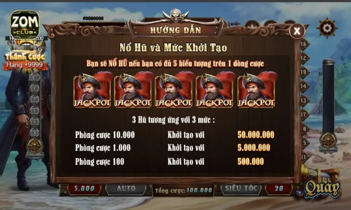 Hải tặc Zomclub Chi tiết luật chơi hải tặc tại Zomclub cho tân thủ