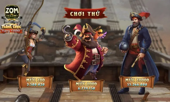 Hải tặc Zomclub Nạp tiền vào tài khoản sau khi thành công đăng nhập