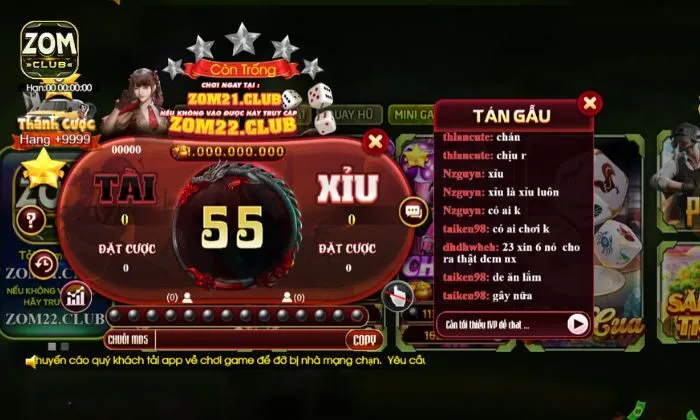 Tài xỉu MD5 Zomclub Tài xỉu MD5 Zomclub mang đến một trải nghiệm cá cược đỉnh cao với giải thưởng lớn